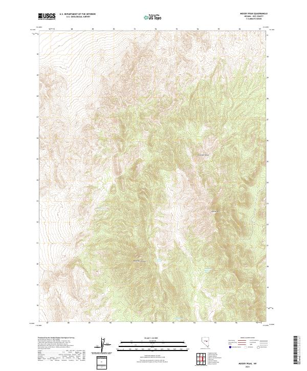 Moody Peak, NV — USGS 7.5-minute topo (2021)