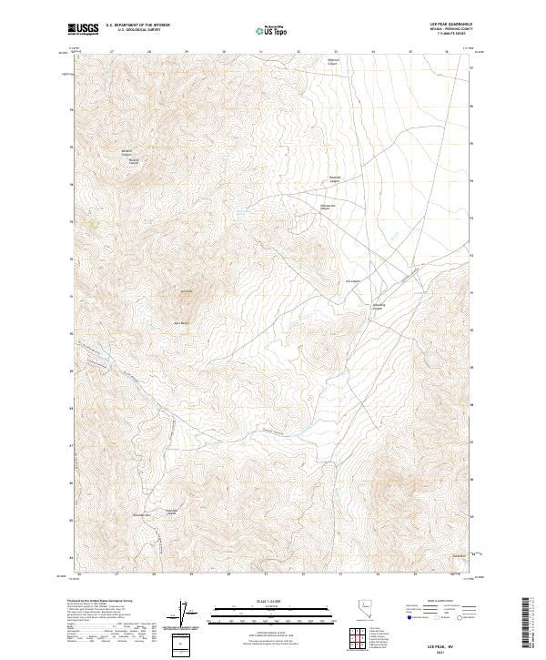Lee Peak, NV — USGS 7.5-minute topo (2021)