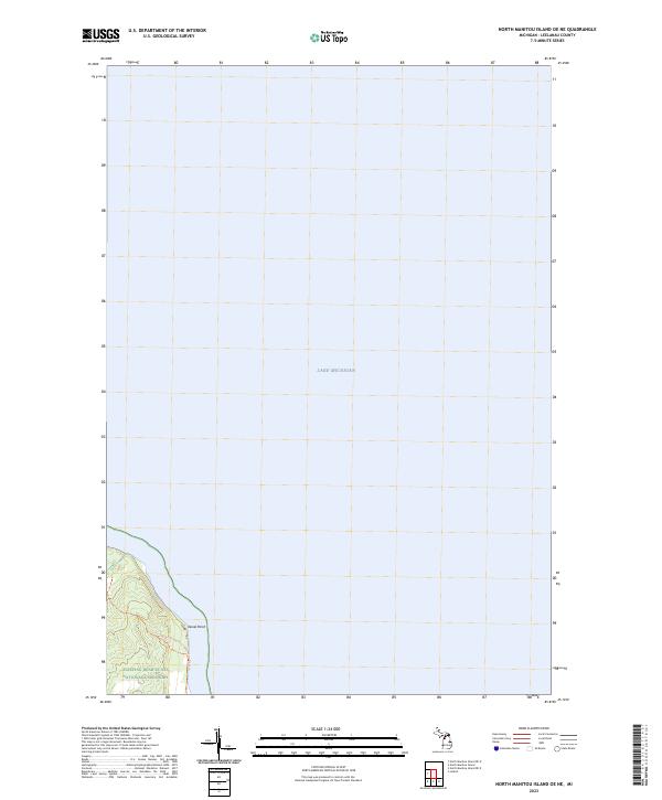 North Manitou Island OE NE, MI — USGS 7.5-minute topo (2023)