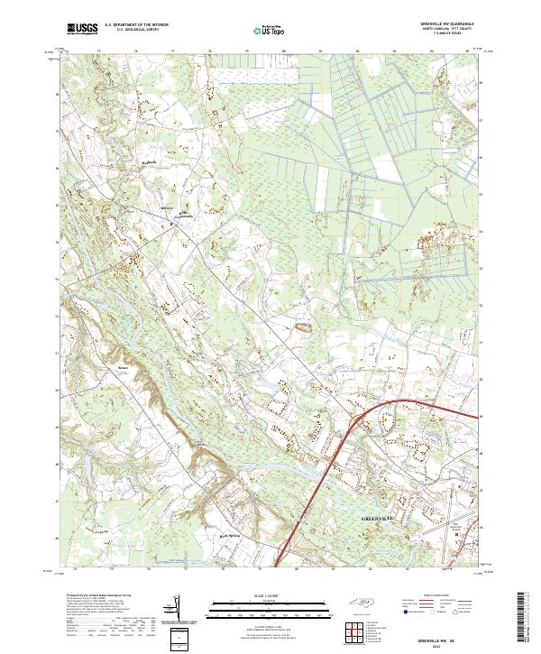 Greenville NW, NC — USGS 7.5-minute topo (2022)