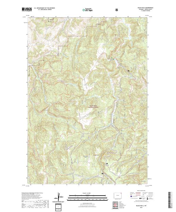 Black Hills, WY — USGS 7.5-minute topo (2021)