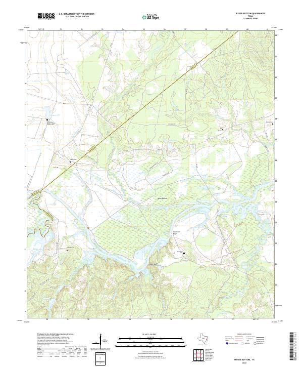Wyser Bottom, TX — USGS 7.5-minute topo (2022)