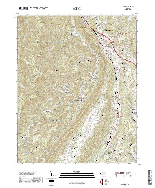 Lake City, TN — USGS 7.5-minute topo (2022)