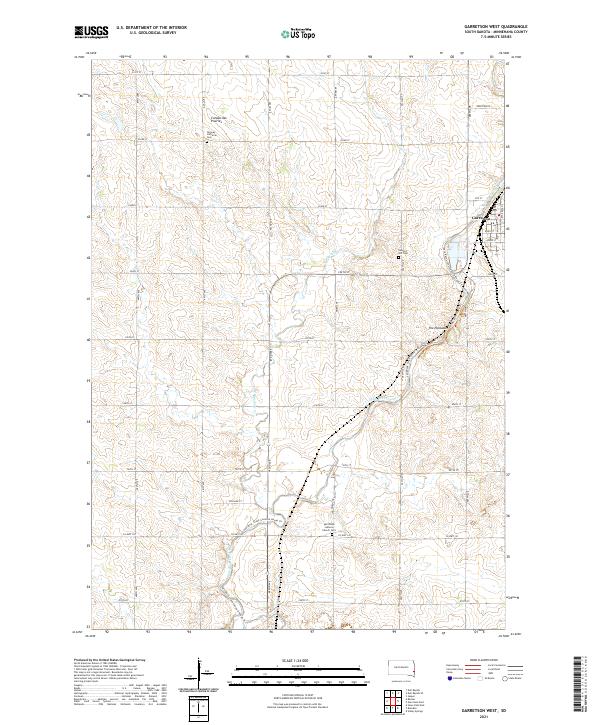 Garretson West, SD — USGS 7.5-minute topo (2021)