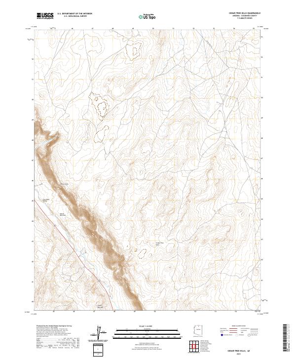 Cedar Tree Hills, AZ — USGS 7.5-minute topo (2021)