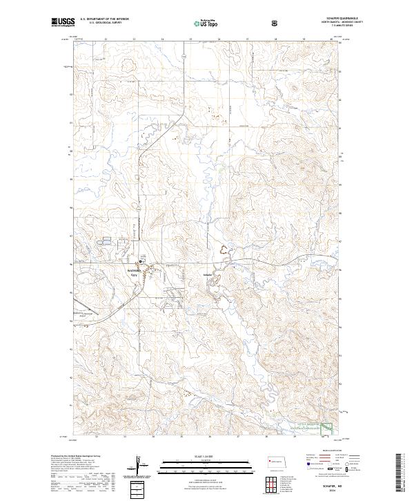 Schafer, ND — USGS 7.5-minute topo (2024)