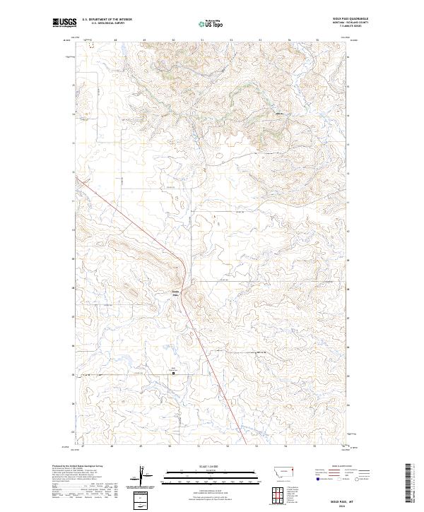 Sioux Pass, MT — USGS 7.5-minute topo (2024)