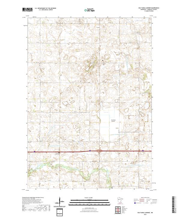 Oza Tanka Lakebed, MN — USGS 7.5-minute topo (2022)