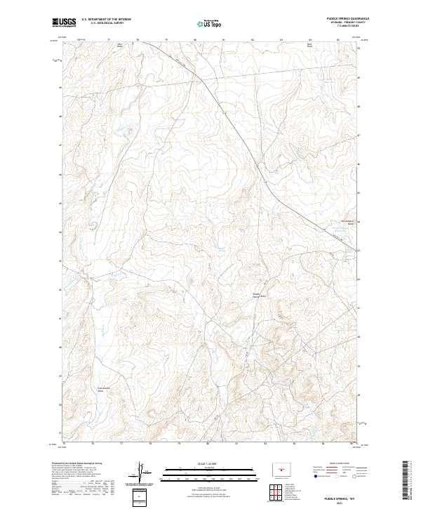Puddle Springs, WY — USGS 7.5-minute topo (2021)