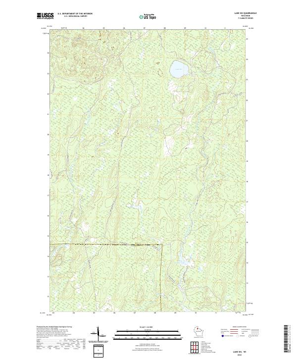 Lake Six, WI — USGS 7.5-minute topo (2022)