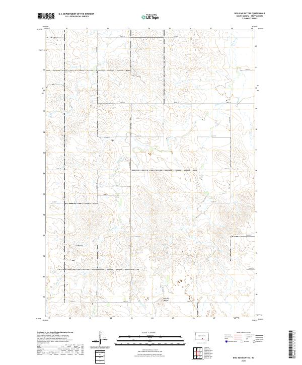 Dog Ear Buttes, SD — USGS 7.5-minute topo (2021)