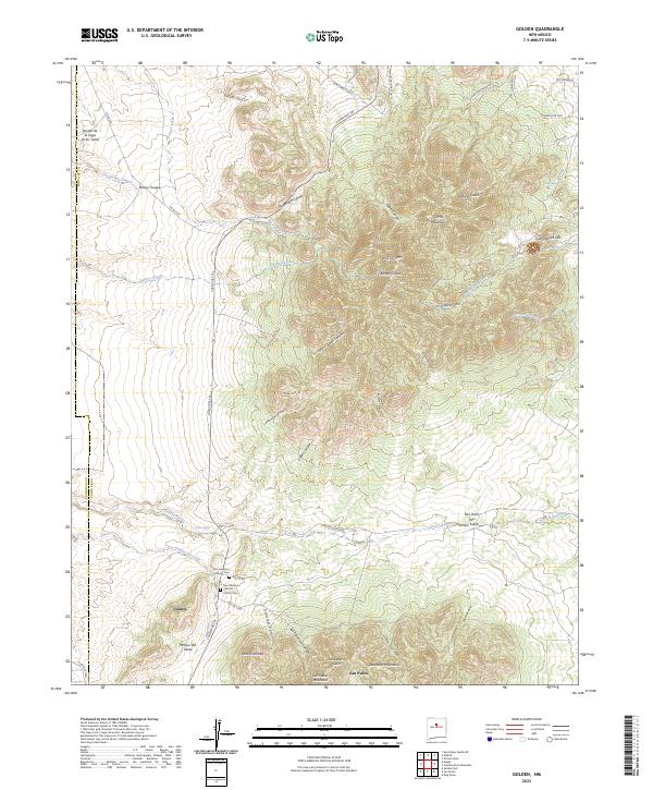 Golden, NM — USGS 7.5-minute topo (2023)