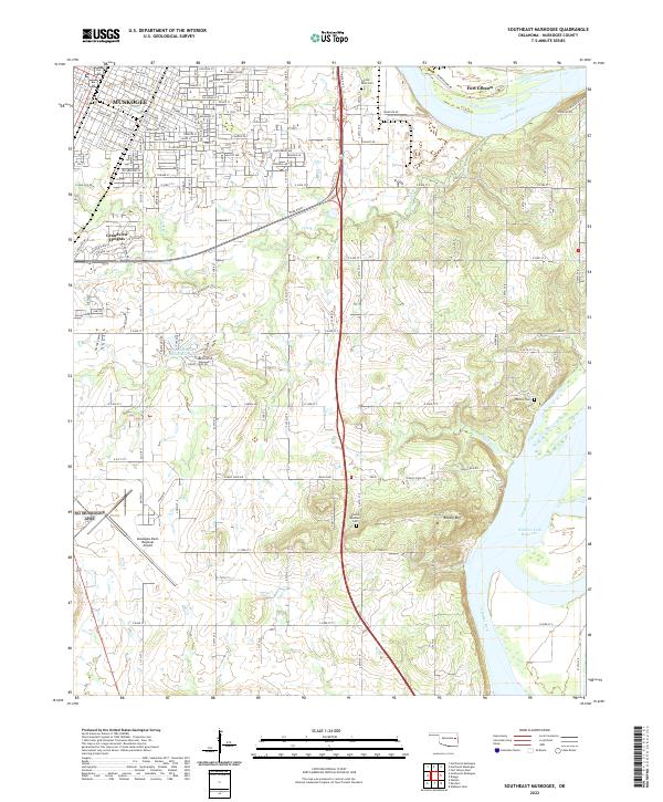 Southeast Muskogee, OK — USGS 7.5-minute topo (2022)