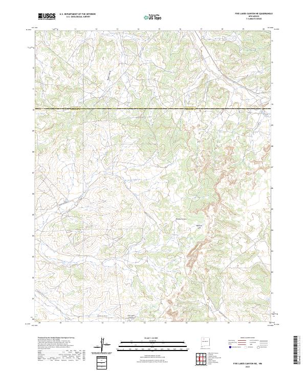 Five Lakes Canyon NE, NM — USGS 7.5-minute topo (2023)