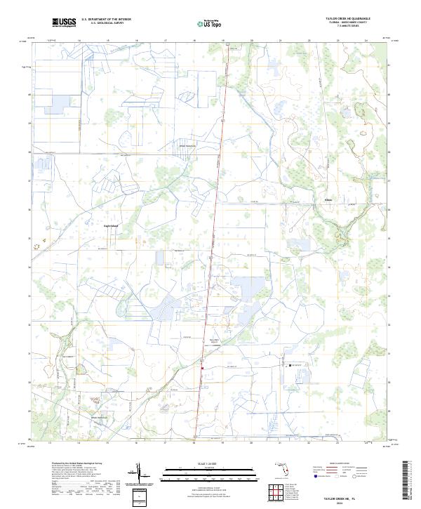 Taylor Creek NE, FL — USGS 7.5-minute topo (2024)