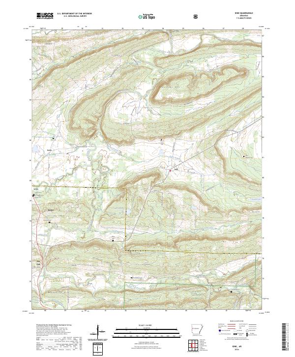Ione, AR — USGS 7.5-minute topo (2024)