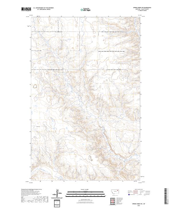 Spring Creek SW, MT — USGS 7.5-minute topo (2024)