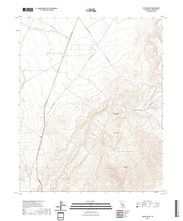 Saltdale NW, CA — USGS 7.5-minute topo (2021)