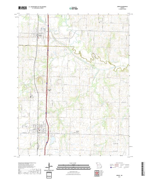 Adrian, MO — USGS 7.5-minute topo (2021)