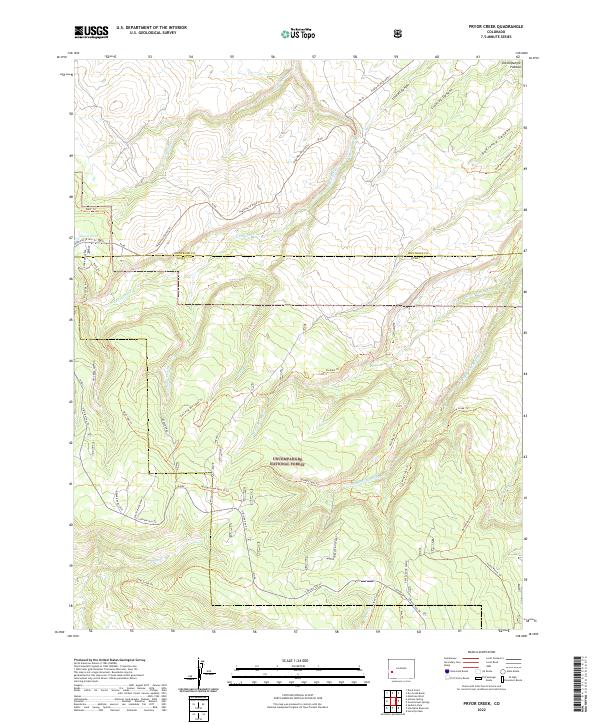 Pryor Creek, CO — USGS 7.5-minute topo (2022)