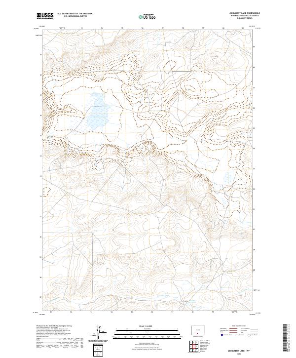 Monument Lake, WY — USGS 7.5-minute topo (2021)