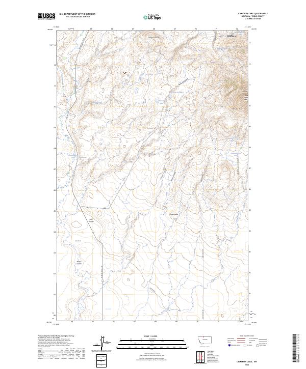 Cameron Lake, MT — USGS 7.5-minute topo (2024)