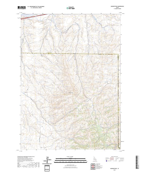 Badger Peak, ID — USGS 7.5-minute topo (2023)