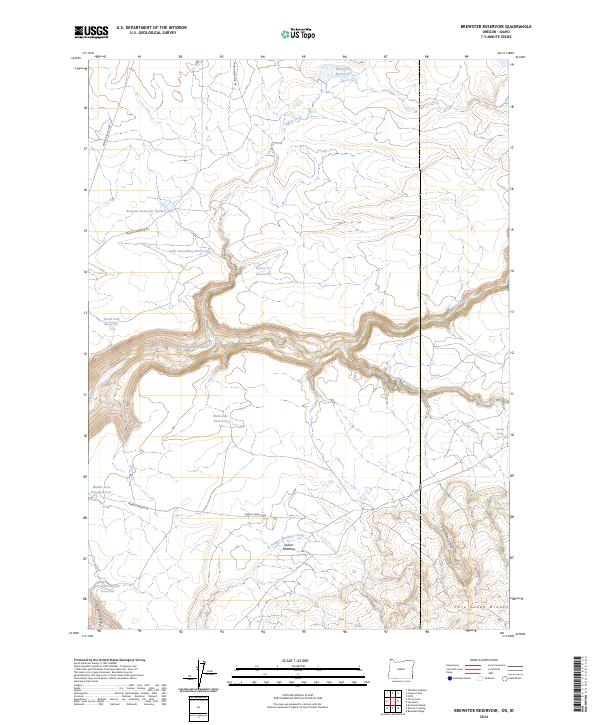 Brewster Reservoir, OR-ID — USGS 7.5-minute topo (2024)