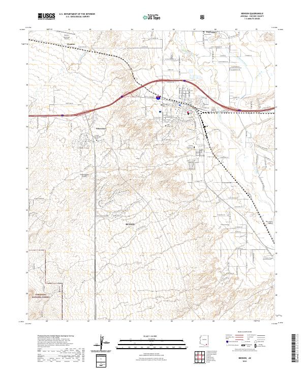Benson, AZ — USGS 7.5-minute topo (2021)