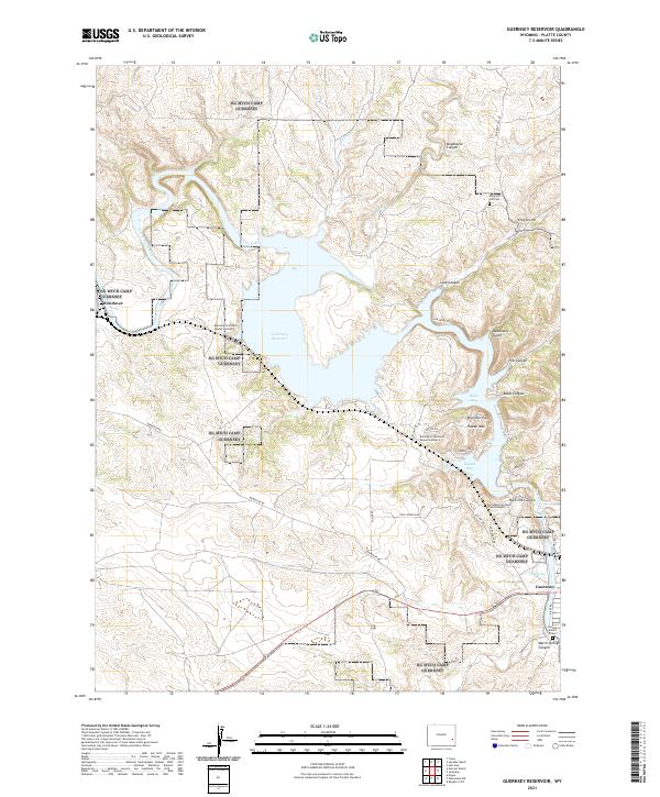 Guernsey Reservoir, WY — USGS 7.5-minute topo (2021)