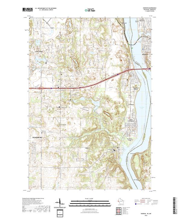 Hudson, WI-MN — USGS 7.5-minute topo (2022)