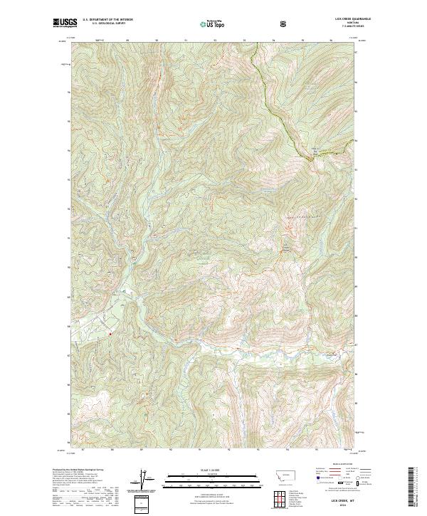 Lick Creek, MT — USGS 7.5-minute topo (2024)