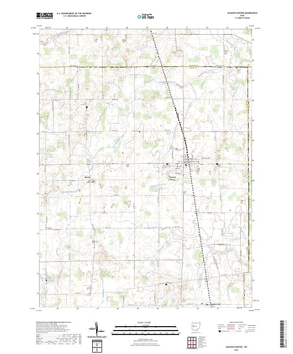 Jackson Center, OH — USGS 7.5-minute topo (2023)