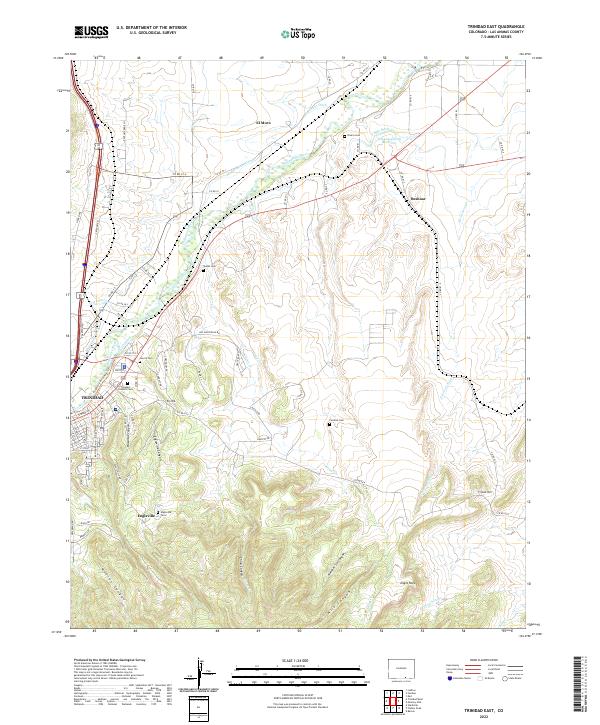 Trinidad East, CO — USGS 7.5-minute topo (2022)