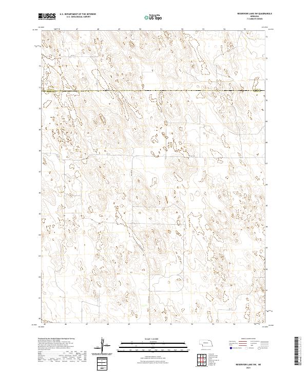 Reservoir Lake SW, NE — USGS 7.5-minute topo (2021)