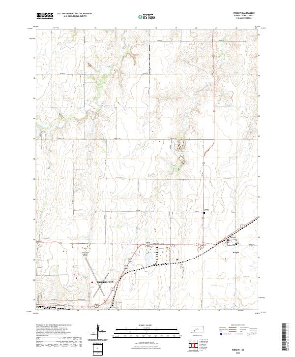 Wright, KS — USGS 7.5-minute topo (2022)