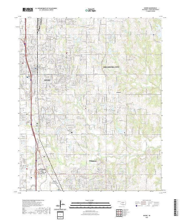 Moore, OK — USGS 7.5-minute topo (2022)