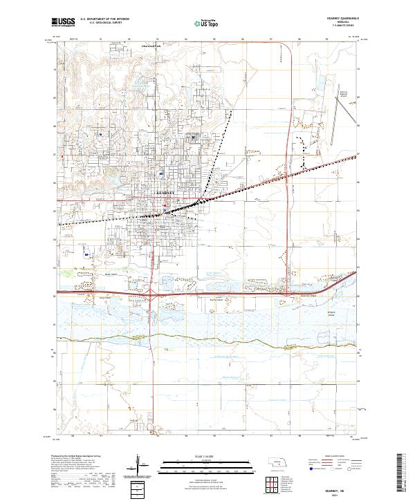 Kearney, NE — USGS 7.5-minute topo (2021)