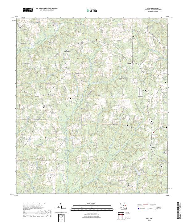 Pine, LA — USGS 7.5-minute topo (2024)