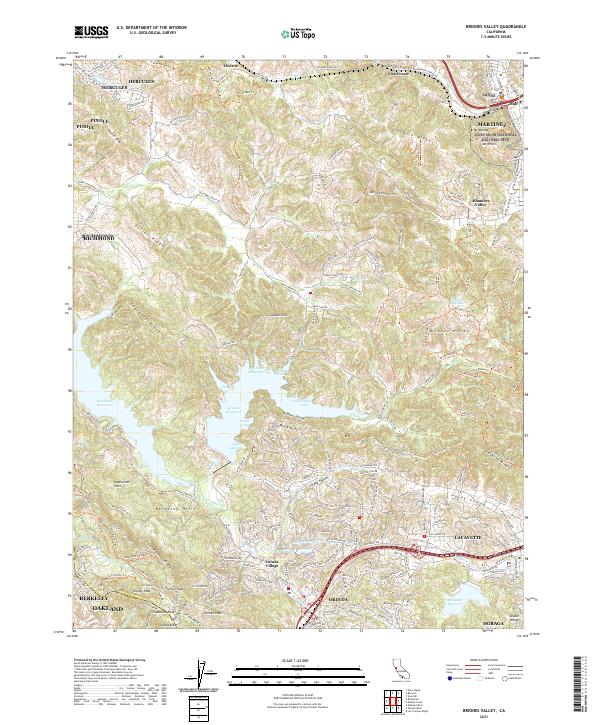 Briones Valley, CA — USGS 7.5-minute topo (2021)