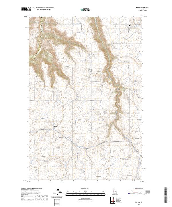 Mohler, ID — USGS 7.5-minute topo (2024)