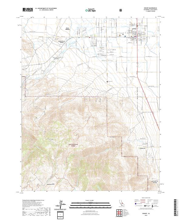 Bishop, CA — USGS 7.5-minute topo (2021)