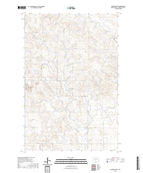 Solberg Butte, ND — USGS 7.5-minute topo (2024)