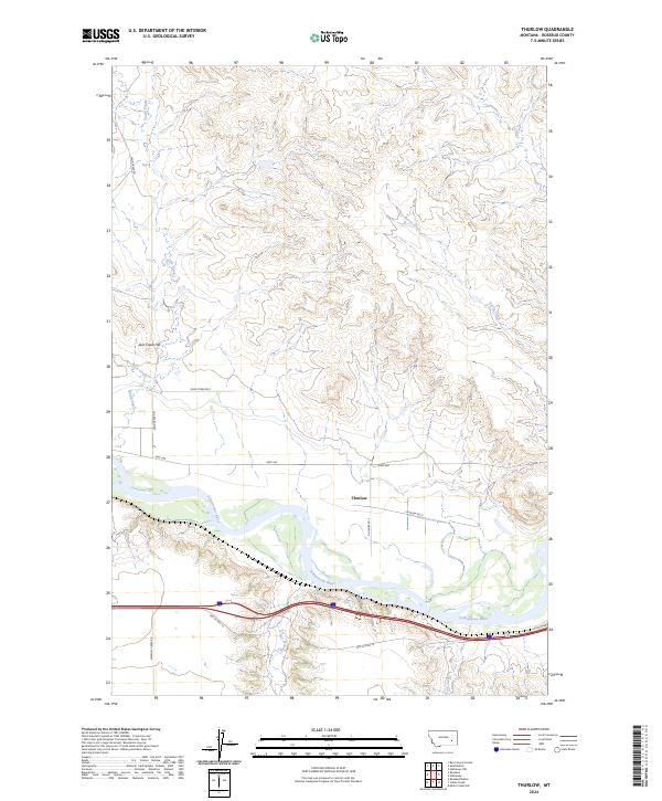 Thurlow, MT — USGS 7.5-minute topo (2024)