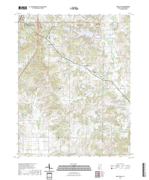 Santa Claus, IN — USGS 7.5-minute topo (2022)