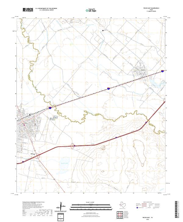Pecos East, TX — USGS 7.5-minute topo (2022)