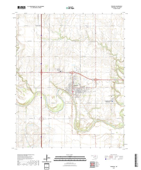 Tonkawa, OK — USGS 7.5-minute topo (2022)