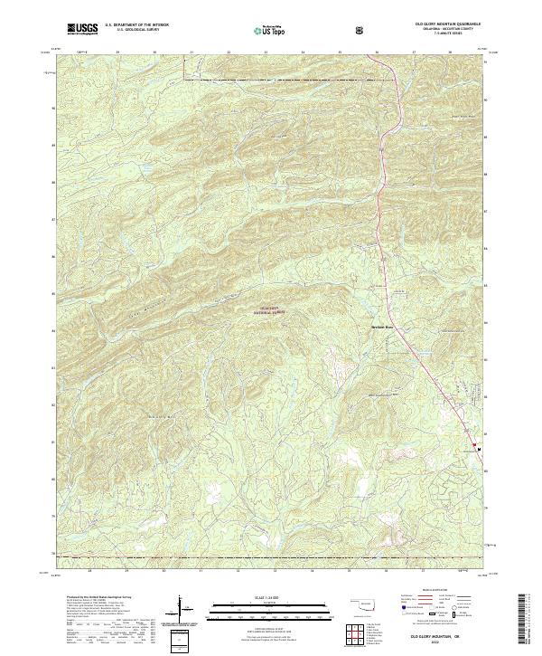 Old Glory Mountain, OK — USGS 7.5-minute topo (2022)