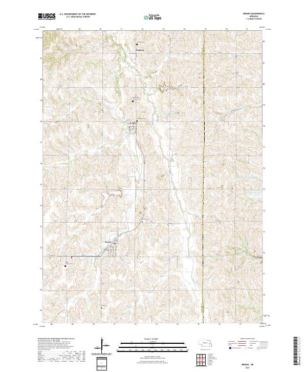 Bruno, NE — USGS 7.5-minute topo (2021)