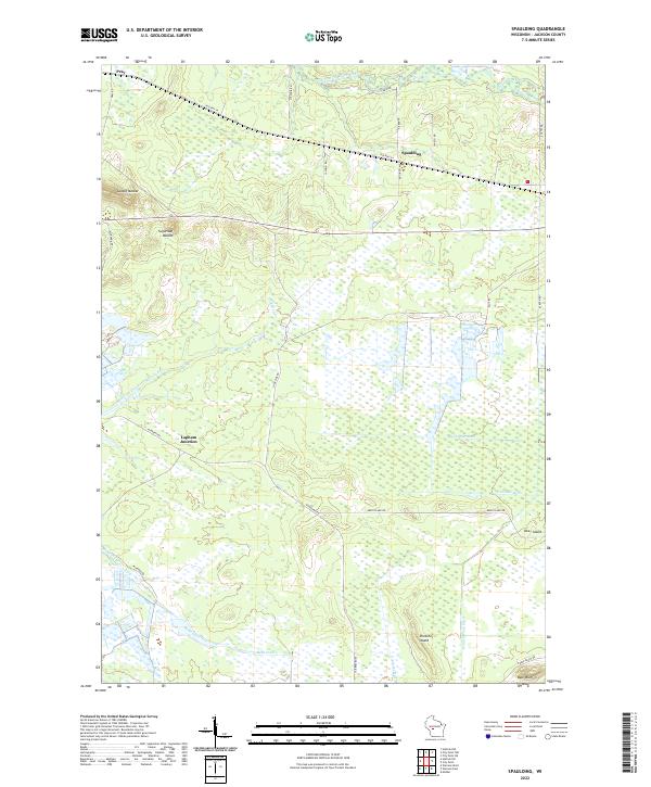 Spaulding, WI — USGS 7.5-minute topo (2022)